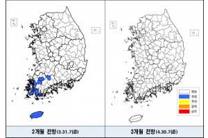 "광주·전남지역, 최근 6개월 누적 강수량 평년의 66.8%...기상가뭄 4월 이후 완화 전망"